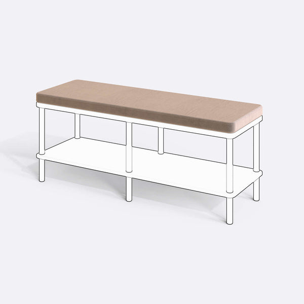Han, Dorrin, Waljan, Gerel ve Kyran Bench Kılıfı - 120 x 38 (Süngersiz), Kadife Kum kumaş kılıf, ürün çizimi üzerinde renk ve doku gösterimi