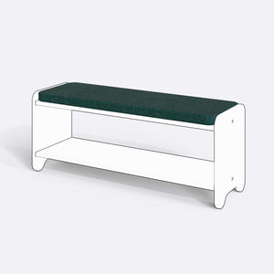 Kyran Bench Kılıfı - 120 x 38 (Süngerli), Keten Petrol kumaş kılıf, ürün çizimi üzerinde renk ve doku gösterimi
