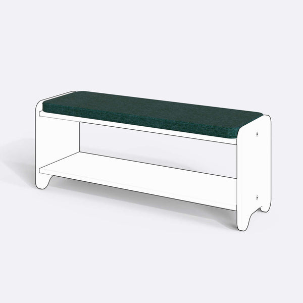 Kyran Bench Kılıfı - 120 x 38 (Süngerli), Keten Petrol kumaş kılıf, ürün çizimi üzerinde renk ve doku gösterimi