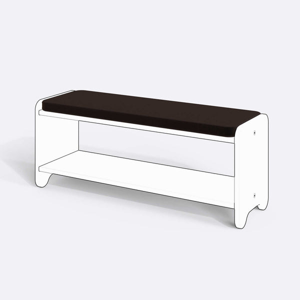 Kyran Bench Kılıfı - 120 x 38 (Süngersiz), Kadife Kahve kumaş kılıf, ürün çizimi üzerinde renk ve doku gösterimi