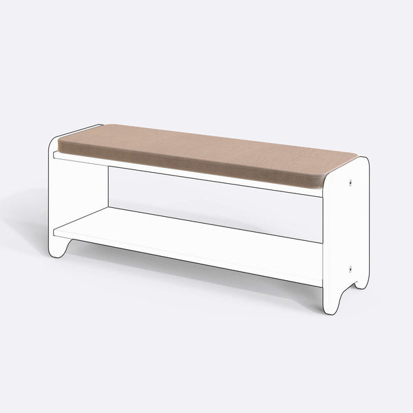 Kyran Bench Kılıfı - 120 x 38 (Süngersiz), Kadife Kum kumaş kılıf, ürün çizimi üzerinde renk ve doku gösterimi