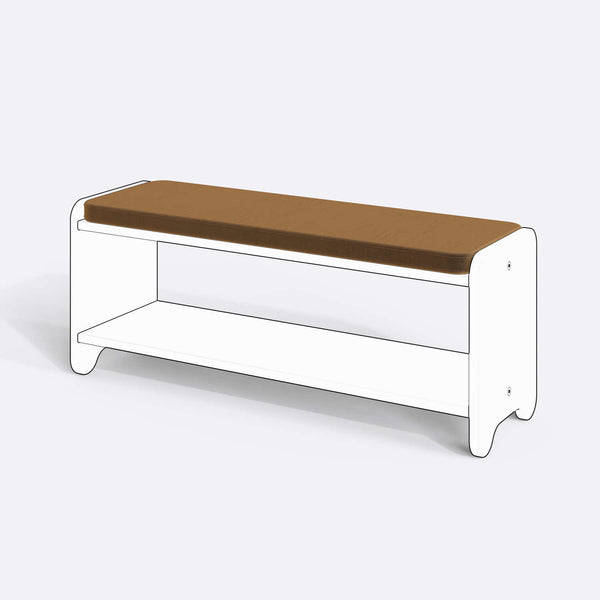 Kyran Bench Kılıfı - 120 x 38 (Süngersiz), Kadife Vizon kumaş kılıf, ürün çizimi üzerinde renk ve doku gösterimi