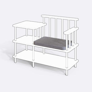 Thindor Bench Kılıfı (Süngerli), Keten Gri kumaş kılıf, ürün çizimi üzerinde renk ve doku gösterimi