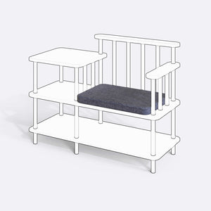 Thindor Bench Kılıfı (Süngersiz), Keten Kül kumaş kılıf, ürün çizimi üzerinde renk ve doku gösterimi