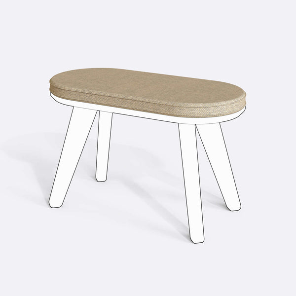 Yase ve Shiv Bench Kılıfı - 80 x 38 (Süngerli), Keten Kum kumaş kılıf, ürün çizimi üzerinde renk ve doku gösterimi