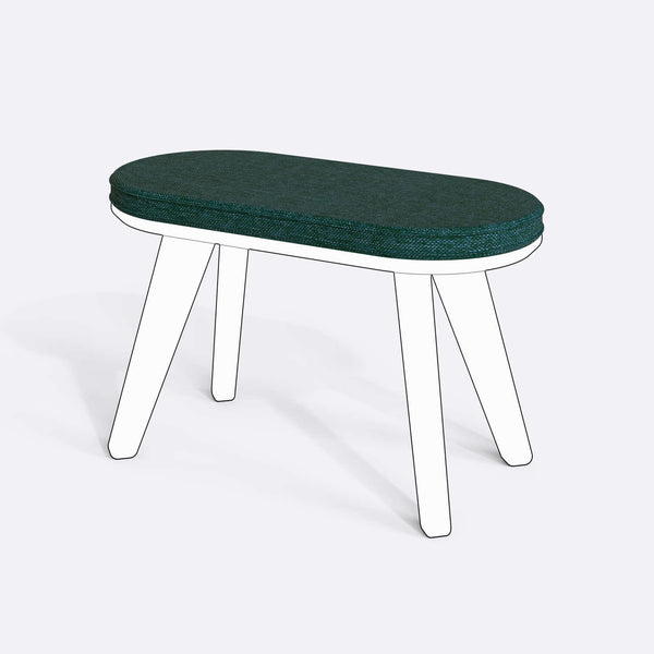 Yase ve Shiv Bench Kılıfı - 80 x 38 (Süngerli), Keten Petrol kumaş kılıf, ürün çizimi üzerinde renk ve doku gösterimi