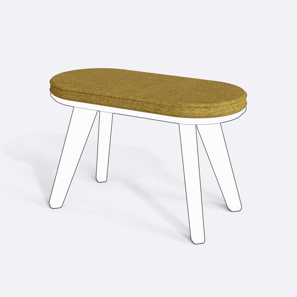 Yase ve Shiv Bench Kılıfı - 80 x 38 (Süngerli), Keten Sarı kumaş kılıf, ürün çizimi üzerinde renk ve doku gösterimi