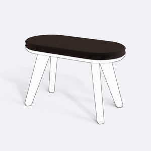 Yase ve Shiv Bench Kılıfı - 80 x 38 (Süngerli), Kadife Kahve kumaş kılıf, ürün çizimi üzerinde renk ve doku gösterimi