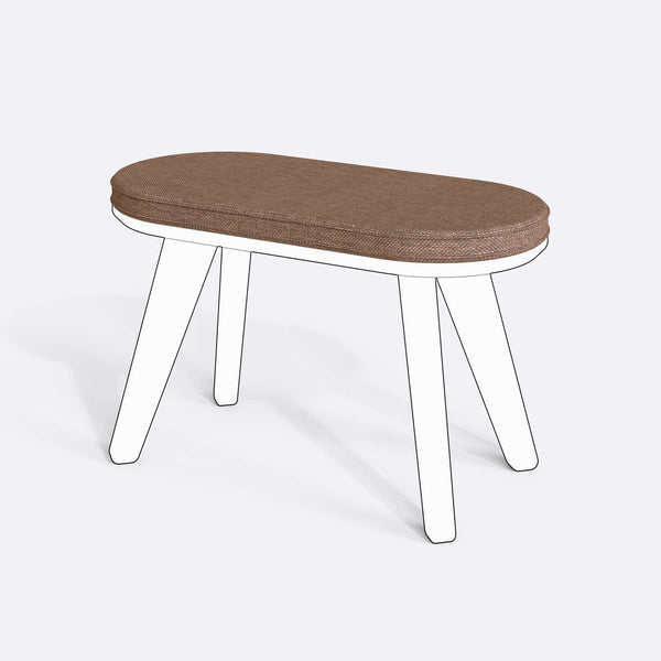 Yase ve Shiv Bench Kılıfı - 80 x 38 (Süngersiz), Keten Kahverengi kumaş kılıf, ürün çizimi üzerinde renk ve doku gösterimi