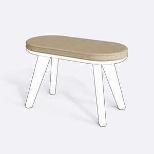 Yase ve Shiv Bench Kılıfı - 80 x 38 (Süngersiz), Keten Kum kumaş kılıf, ürün çizimi üzerinde renk ve doku gösterimi