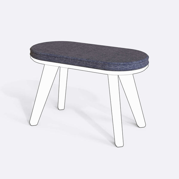 Yase ve Shiv Bench Kılıfı - 80 x 38 (Süngersiz), Keten Kül kumaş kılıf, ürün çizimi üzerinde renk ve doku gösterimi