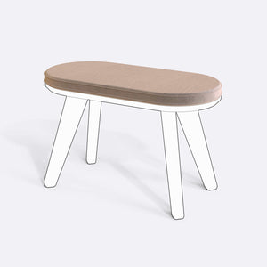 Yase ve Shiv Bench Kılıfı - 80 x 38 (Süngersiz), Kadife Kum kumaş kılıf, ürün çizimi üzerinde renk ve doku gösterimi