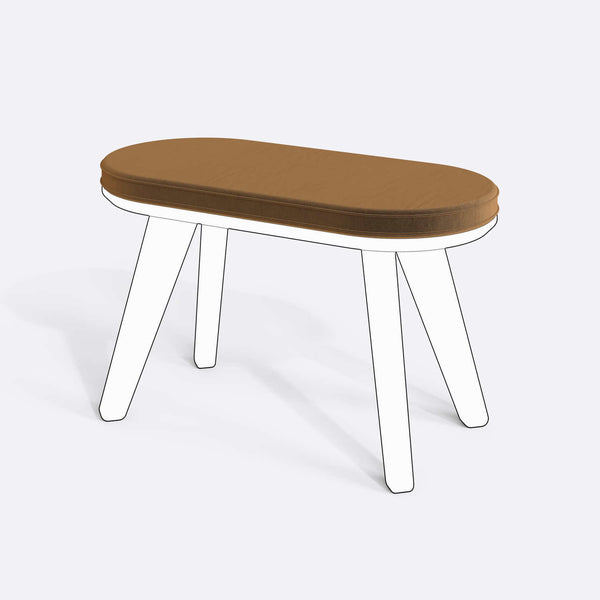 Yase ve Shiv Bench Kılıfı - 80 x 38 (Süngersiz), Kadife Vizon kumaş kılıf, ürün çizimi üzerinde renk ve doku gösterimi
