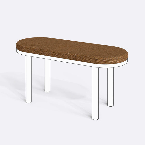 Yase ve Shiv Bench Kılıfı - 100 x 38 (Süngerli), Keten Badem kumaş kılıf, ürün çizimi üzerinde renk ve doku gösterimi
