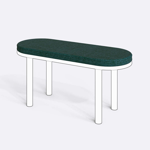 Yase ve Shiv Bench Kılıfı - 100 x 38 (Süngerli), Keten Petrol kumaş kılıf, ürün çizimi üzerinde renk ve doku gösterimi