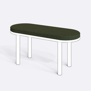 Yase ve Shiv Bench Kılıfı - 100 x 38 (Süngerli), Keten Yeşil kumaş kılıf, ürün çizimi üzerinde renk ve doku gösterimi