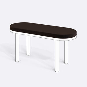 Yase ve Shiv Bench Kılıfı - 100 x 38 (Süngerli), Kadife Kahve kumaş kılıf, ürün çizimi üzerinde renk ve doku gösterimi