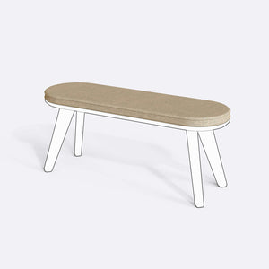 Yase ve Shiv Bench Kılıfı - 120 x 38 (Süngerli), Keten Kum kumaş kılıf, ürün çizimi üzerinde renk ve doku gösterimi