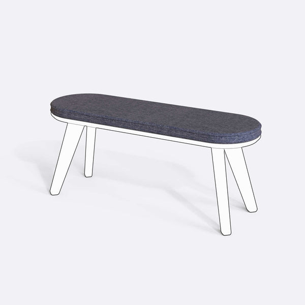 Yase ve Shiv Bench Kılıfı - 120 x 38 (Süngersiz), Keten Kül kumaş kılıf, ürün çizimi üzerinde renk ve doku gösterimi