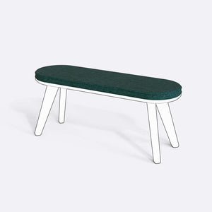 Yase ve Shiv Bench Kılıfı - 120 x 38 (Süngersiz), Keten Petrol kumaş kılıf, ürün çizimi üzerinde renk ve doku gösterimi