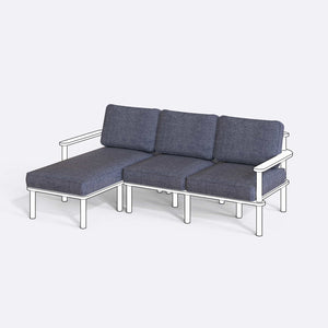 Bral İkili Sağ - Sol Köşe Koltuk Kılıfı (Süngersiz), Keten Kül kumaş kılıf, ürün çizimi üzerinde renk ve doku gösterimi