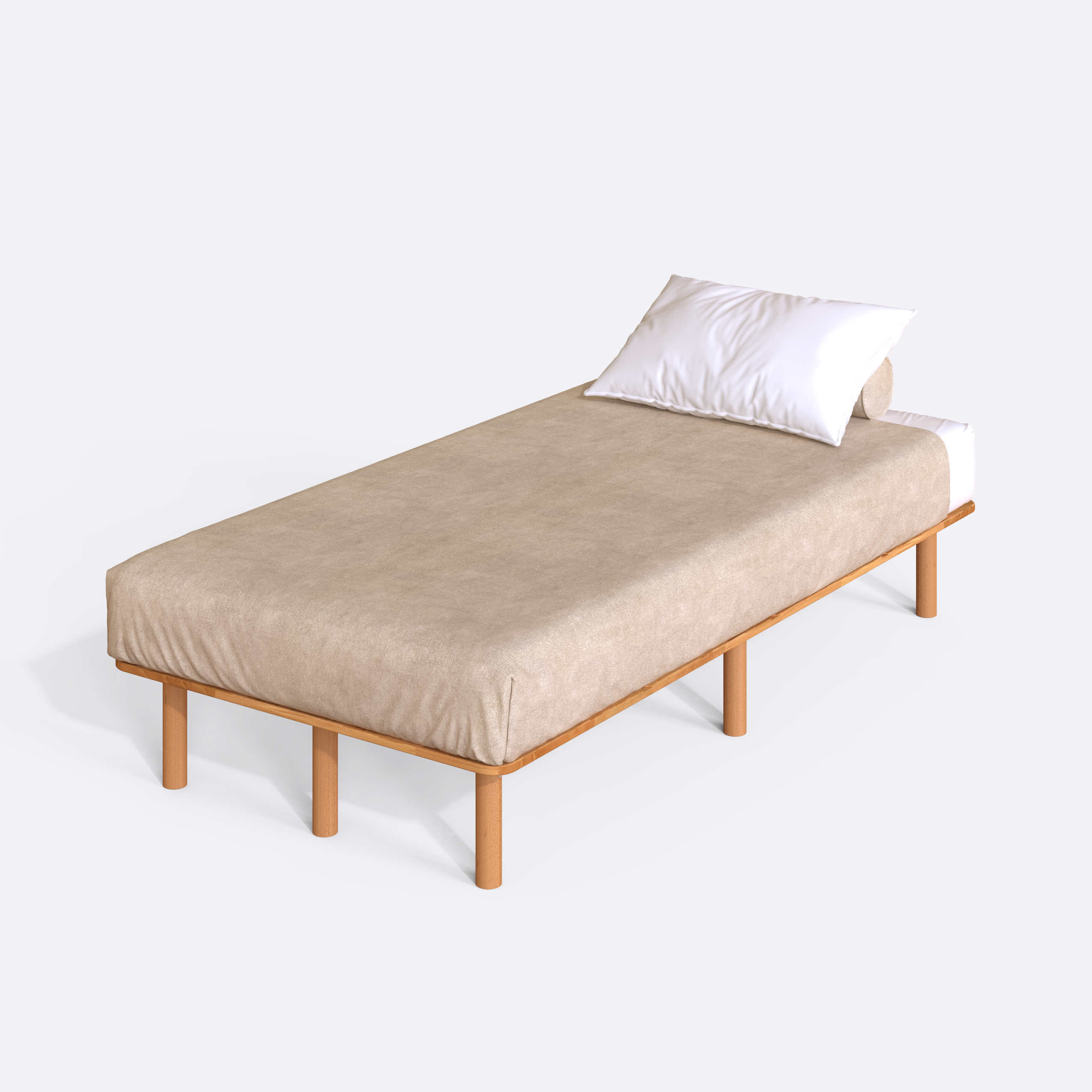 Beorn Tek Kişilik Karyola Detay - Masif Ahşap Karyola