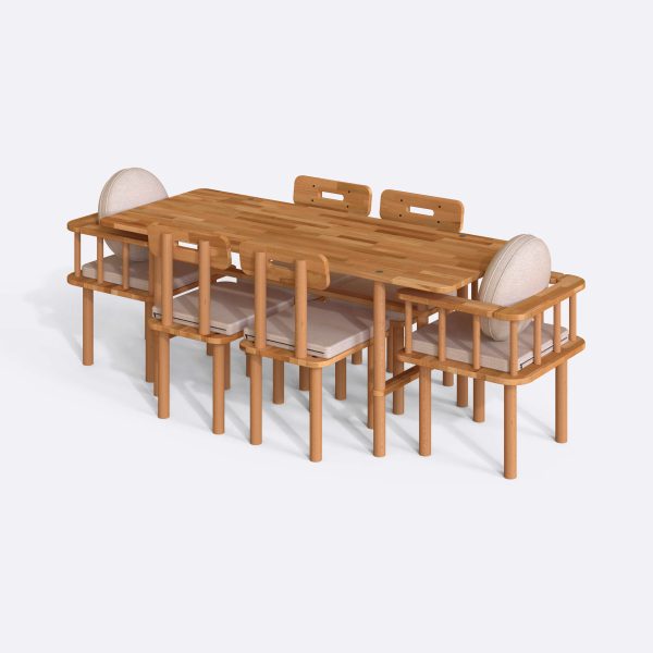 Alternative view of Lugh Yemek Masası ve Sandalye Takımı - 190 x 78