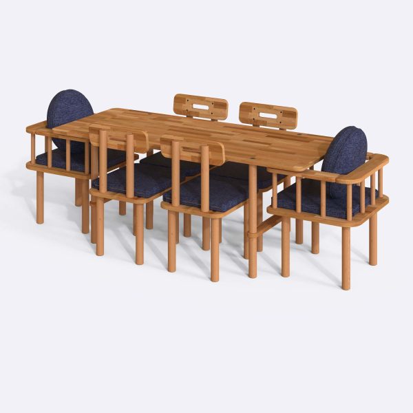 Alternative view of Lugh Yemek Masası ve Sandalye Takımı - 190 x 78