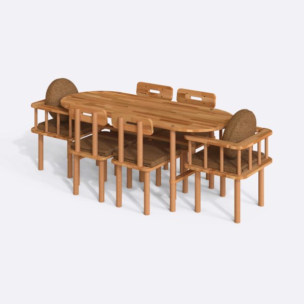 Alternative view of Agna Yemek Masası ve Sandalye Takımı - 190 x 78