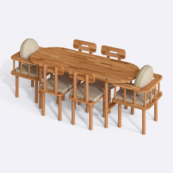 Alternative view of Agna Yemek Masası ve Sandalye Takımı - 190 x 78