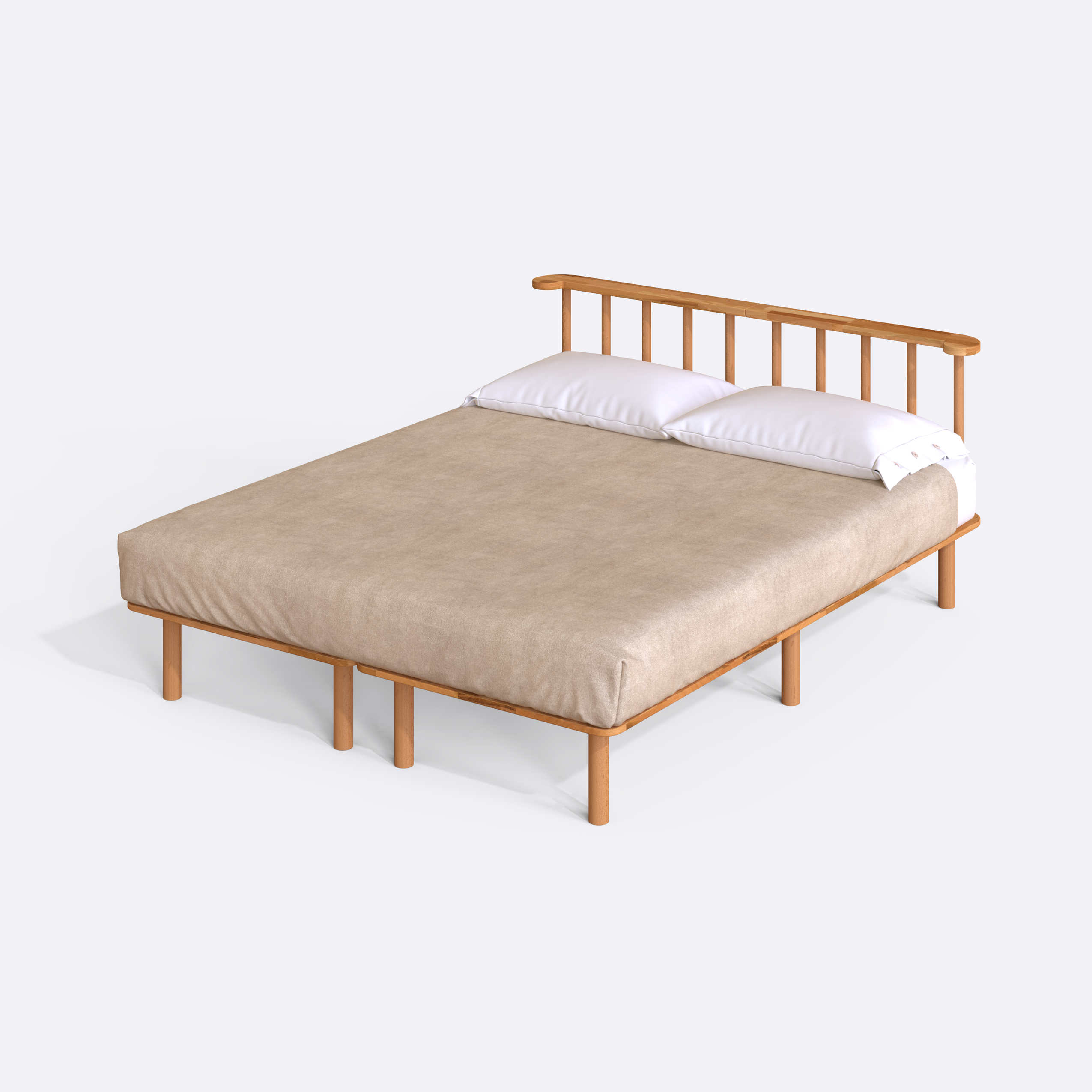 Lore Çift Kişilik Karyola Detay - Masif Ahşap Karyola