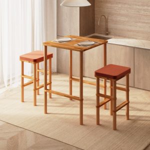 6283-VN-1 Gisa Bar Masası ve Tabure Takımı - Masif Kayın Ağacı Yemek Masası | Demontha