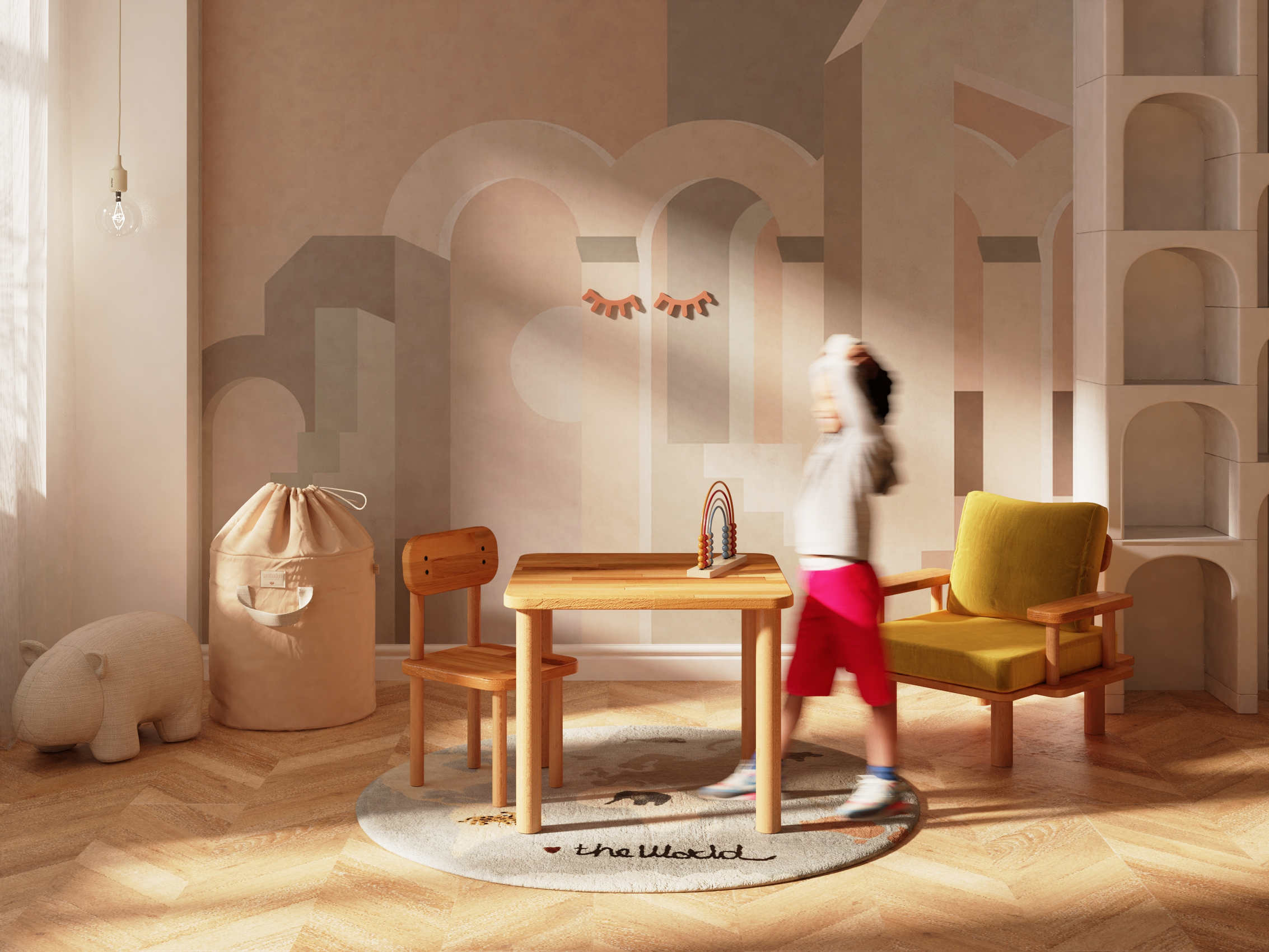 Çocuk Odası Dubu Masa Mungo Sandalye Ola Koltuk - Demontha