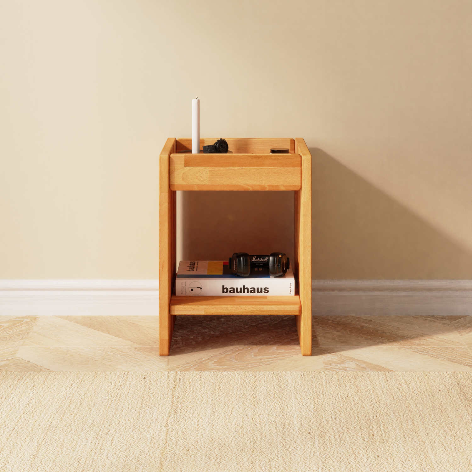 masif kayın ağacından komodin