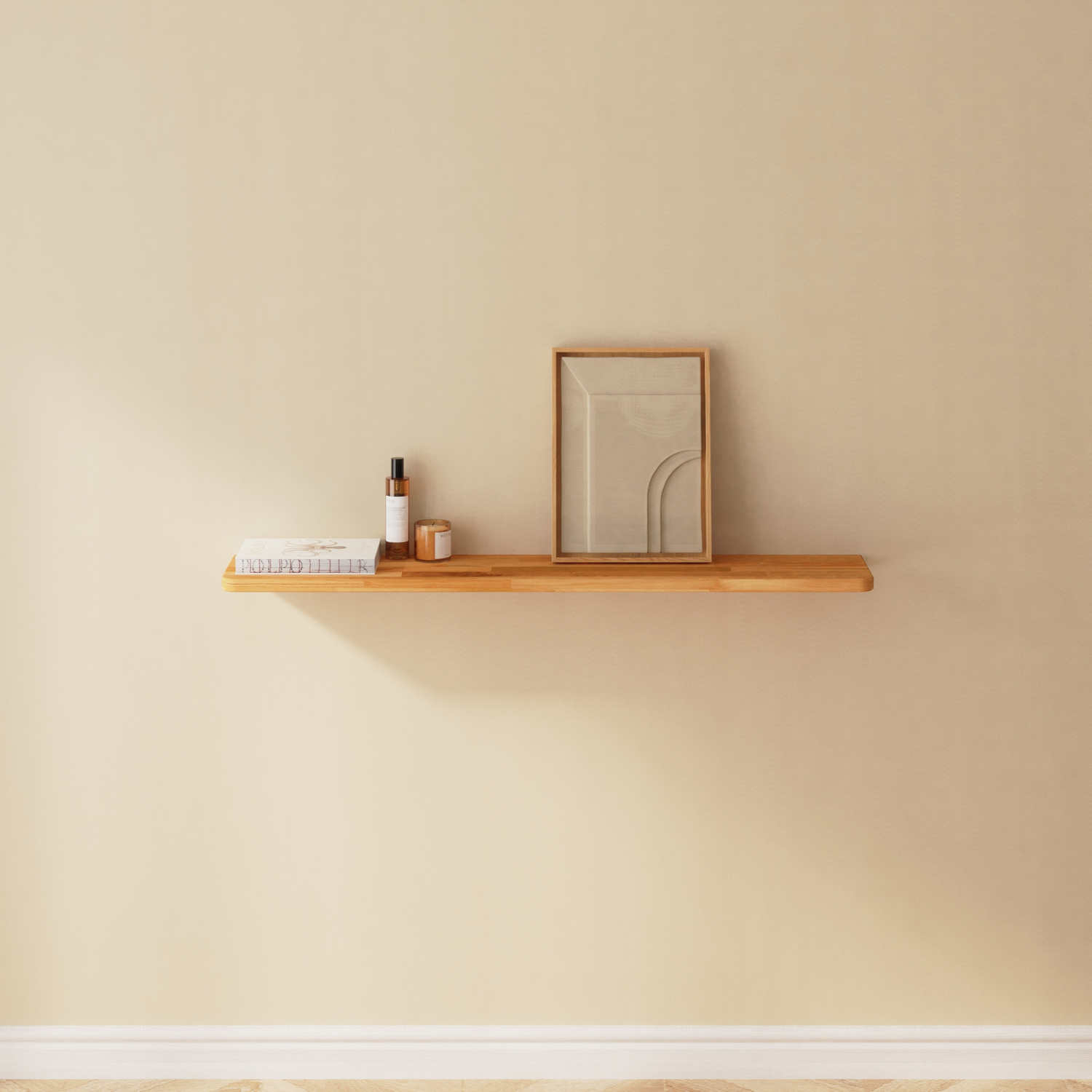 masif kayın ağacından raf